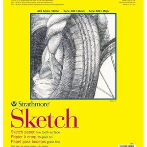 Strathmore 300 Series Sketch Paper Pad, Top Wire Bound, 11x14 inches, 100 Sheets